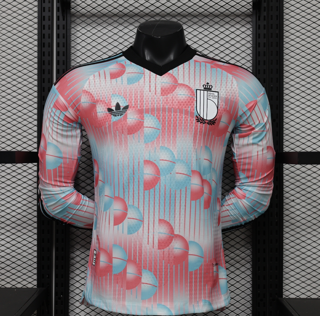 2026 World Cup Belgium Away Kit Player Version Football Long Sleeve