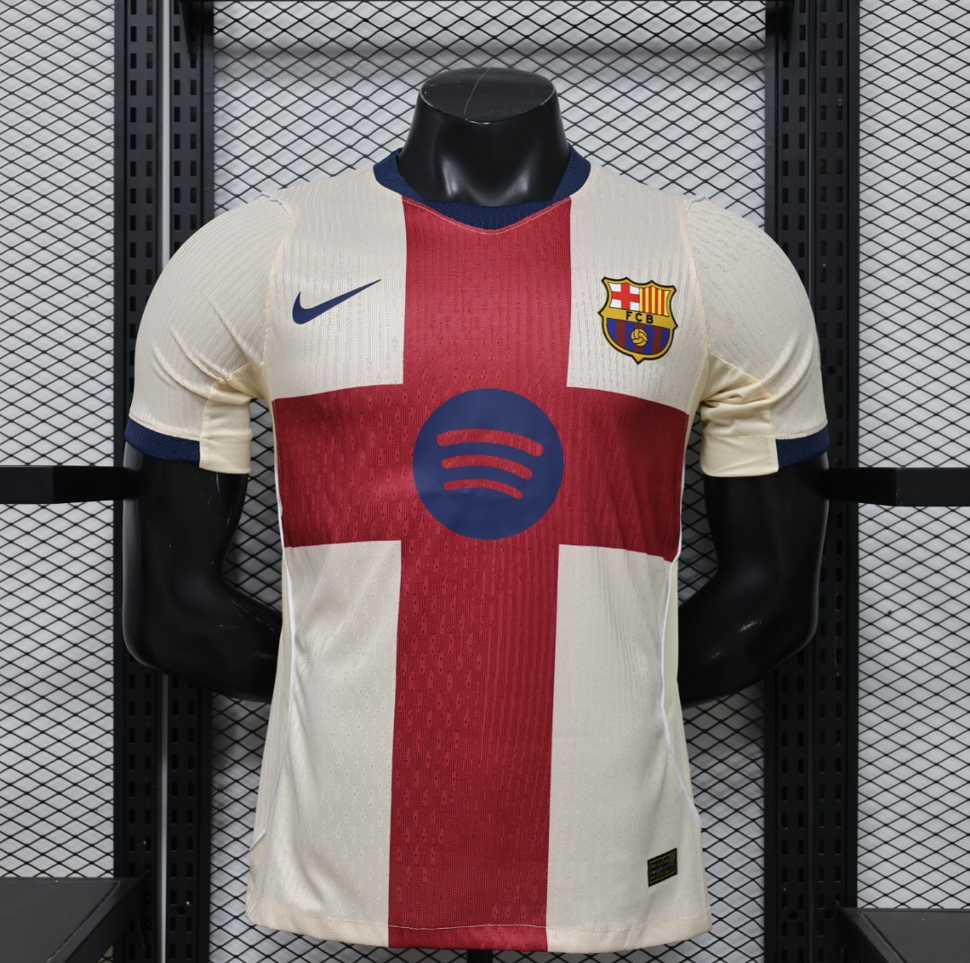 26-27 Barcelona Mens Forth Kit Soccer Player Version T-Shirt