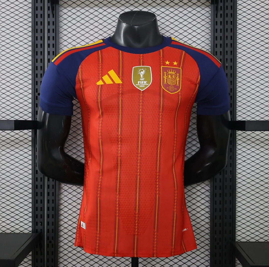 Spain Authentic Soccer Jersey Home Shirt World Cup 2026 - Two Stars