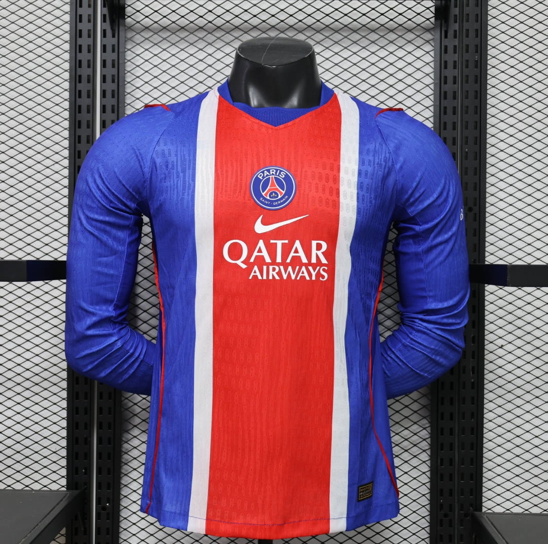 26-27 PSG Mens Home Kit Player Version Football Long Sleeve Shirts