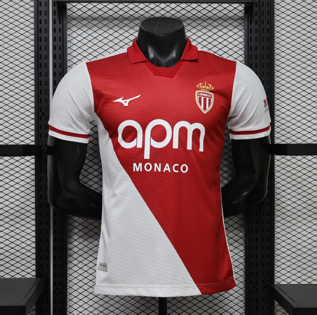 26-27 AS Monaco Mens Home Kit Player Version Football Shirt